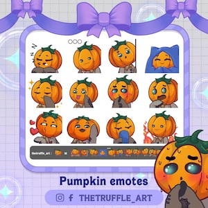 Pacchetto di emote di zucca 1, emote di Halloween, emote di Twitch e Discord