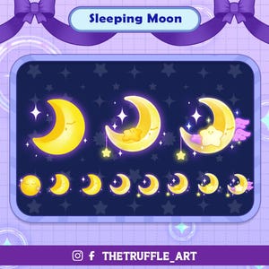 Moon Sub badges /Star Sub badges/celestial sub badges/Kawaii emotes for Streamers, YouTubers, Tiktokers, OBS