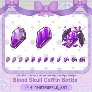 Purple Vampire Coffin Bottle Sub Badge, Coffin Bubble Tea Twitch Sub Badge, Halloween Deco Twitch Bit Badges Stream Gamer Vtuber OBS Youtube