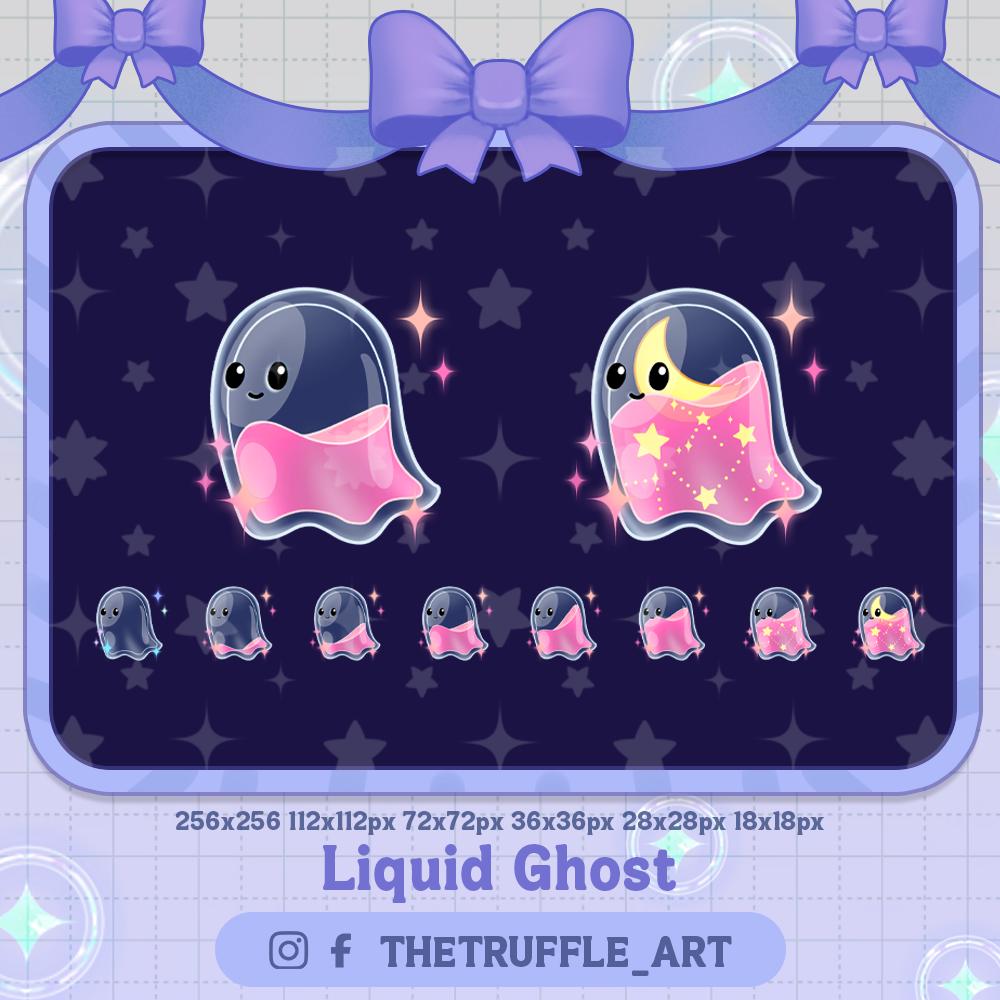 Pink Liquid Galaxy Ghost Sub Badges, Witchy Magic Ghost , Spirit Kawaii Emotes / Bit Badges for Streamers, YouTubers, Tiktokers, OBS