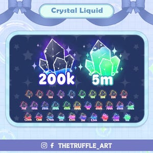 Set of 31 Number Liquid Crystal Twitch Bit Badges, Color Liquid Crystal Sub Badges for Streamers, YouTubers & Discord