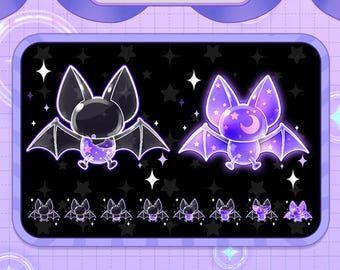 Vampire Liquid Sub Badges, Bat Liquid Sub Badges, Magic sub badges, Kawaii emotes for Streamers, YouTubers, OBS