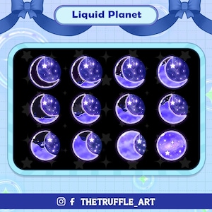 Liquid Night Sky Moon Bottle  Sub Badge, Galaxy Celestial Moon and Star Bottle Twitch Bit Badges Stream For Gamer Vtuber OBS Youtube