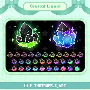 Set of 31 Color Liquid Crystal Twitch Bit Badges, Color Liquid Crystal Sub Badges for Streamers, YouTubers & Discord