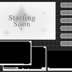 Pacchetto completo di sovrapposizioni Twitch con estetica pulita e cuore grigio pastello Y2K/Schermata in stile minimalista/Sovrapposizione di flusso animato viola minimalista