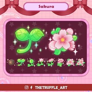 Lindas insignias de suscripción de Sakura Peach en color rosa, insignias de Twitch con flores, insignias de bits de Twitch de Kawaii Pink para jugadores de transmisión, Vtuber, OBS y Youtube