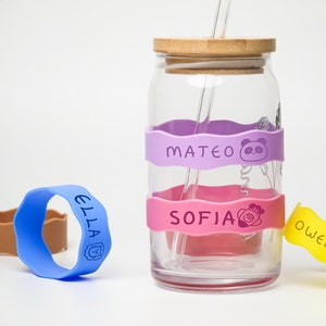 Etichette per bottiglie personalizzate, etichette per tazze, etichette per tazze con beccuccio, etichette per bottiglie d'acqua, etichette per bottiglie sportive, regalo con fascia incisa per bambini