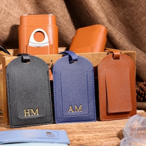 Gepersonaliseerde veganistisch leren bagagelabel | Custom Hot Stamping Bagagelabel|Kofferlabel Bruiloft Feestartikelen Reiscadeaus|Reiskoffer Paspoort