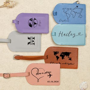 Kofferlabels met monogram | Gepersonaliseerde leren bagagelabel | Custom bruiloft bagagelabel Custom paar bagagelabels | Cadeaus bruidsmeisje