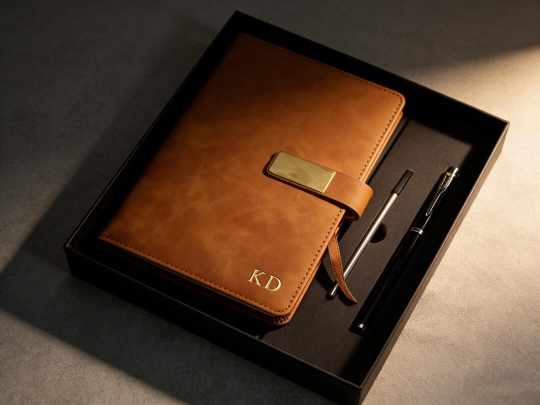 Personalized Monogram Notebook Set With Pen - Etsy