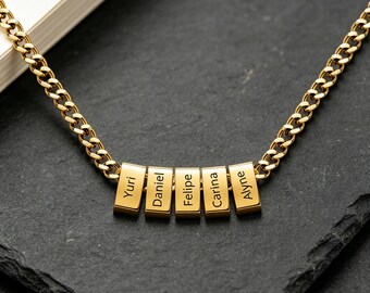 Custom Men Necklace With Names, Personalized Family Chain Necklace, Dad Necklace from Daughter, Dad Gift, Couple Gifts, Gifts for Him
