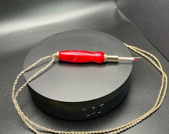 Handcrafted Red Swirl Acrylic Seam Ripper – Perfect for Quilters & Sewists