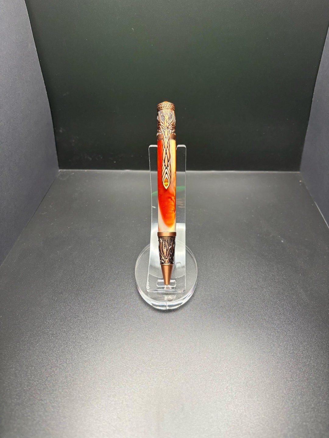 Phoenix Rising Ballpoint Pen: Antique Copper, Acrylic Body - Etsy