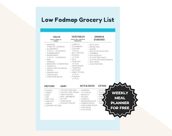 Low FODMAP Grocery List & Food Chart: Gut-Friendly Diet (PDF)