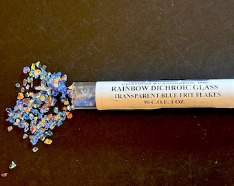 Blue Dichroic Glass Frit Flakes 90 COE – Sandberg Coatings