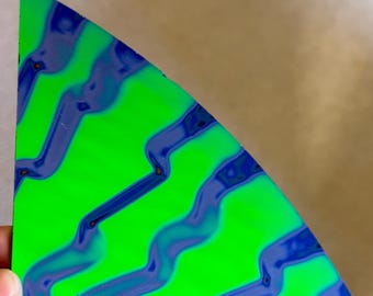 CBS Dichroic Glass - Voltage Pattern, Corner Piece 4.5" x4.5" 90 COE Black Glass 2MM