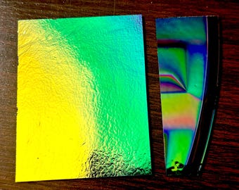 Dichroic Glass Scrap (2 pieces on Black Glass 90 COE  Plus FREE Dichro