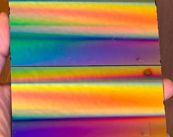Dichroic Glass on Black 90 COE - 2" Tropical Rays Plus FREE Dichro