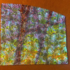 Dichroic Glass 4x3" – Multi Color Florentine Texture, Black Wissmach 90 COE