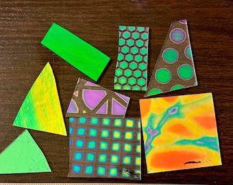 Crinklized Dichroic Glass (2 oz) on Clear 90 COE (CBS) - Plus FREE Dichro