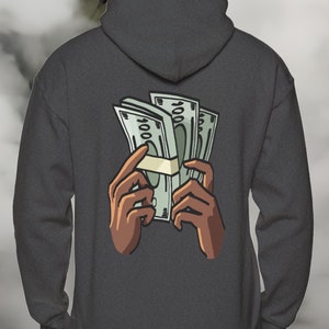 MAKE THAT MONEY - Cartoon Hoodie, Funny Money Pullover, Wealth Cash Sweater, Cash Money, Unisex Money Hooded Sweatshirt, Cartoon Cash Jumper