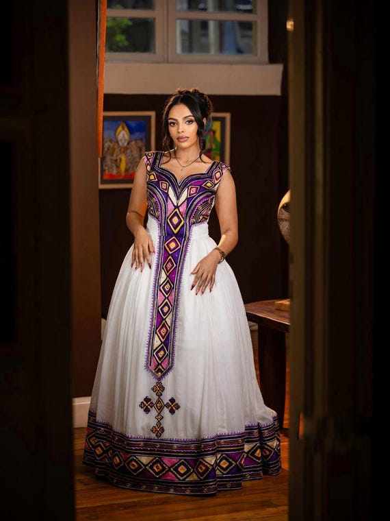 white christmas dresses Modern Wedding Dress - Ethiopian Wedding Gown main image 1
