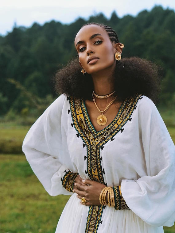 slim fit dress slacks Regal Axum Fetil Handwoven Black and Gold Design Habesha Dress, Zuria, Habesha Libs, Habesha Kemis, ሀበሻ XL main image 0