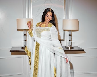 Ethiopian Habesha Dress With Silver Detailing  Elegant Traditional  Graduation Attire - Etsy