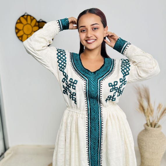 green emerald velvet dress Off-Shoulder Green Ethiopian Wedding Dress – Elegant Shine & Herit –  Shiromeda Threads main image 0