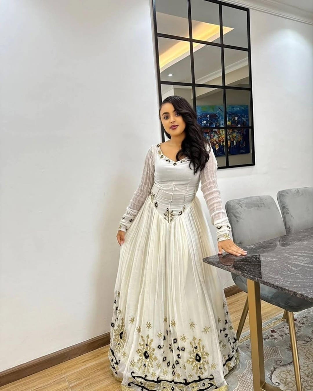 Lili Elegant White Habesha Kemis Traditional Ethiopian Clothing lili-elegant-white-habesha-kemis-traditional-ethiopian-clothing