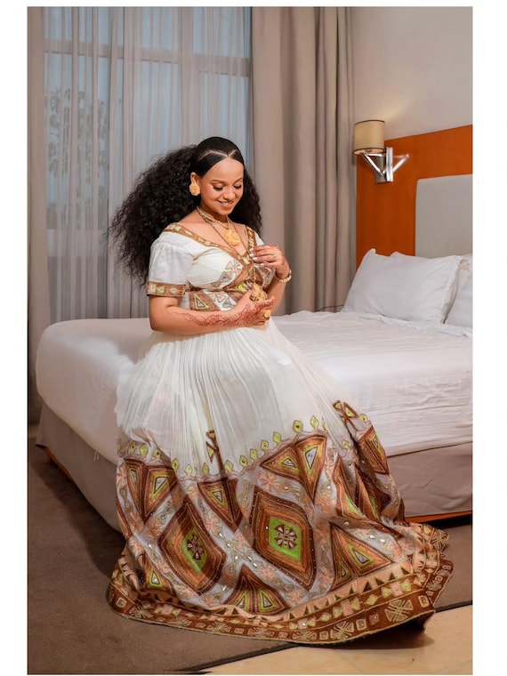 slim fit dress slacks Sabawit Ethiopian Habesha Dress main image 1