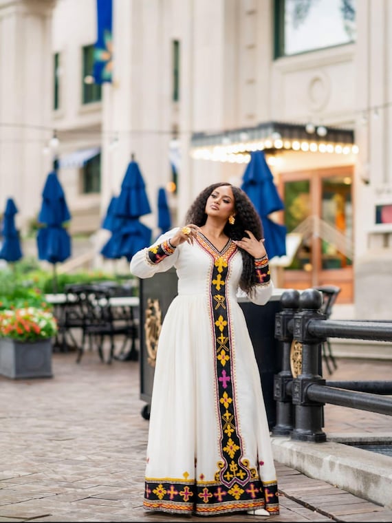 Linda Traditional Habesha Dress | Elegant Habesha Kemis | Eritrean Dress Design - Etsy Israel Linda Traditional Habesha Dress | Elegant Habesha Kemis | Eritrean Dress Design - Etsy Israel
