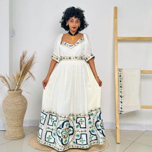 Vibrant Ethiopian Dress Chic Habesha Dress Hab39