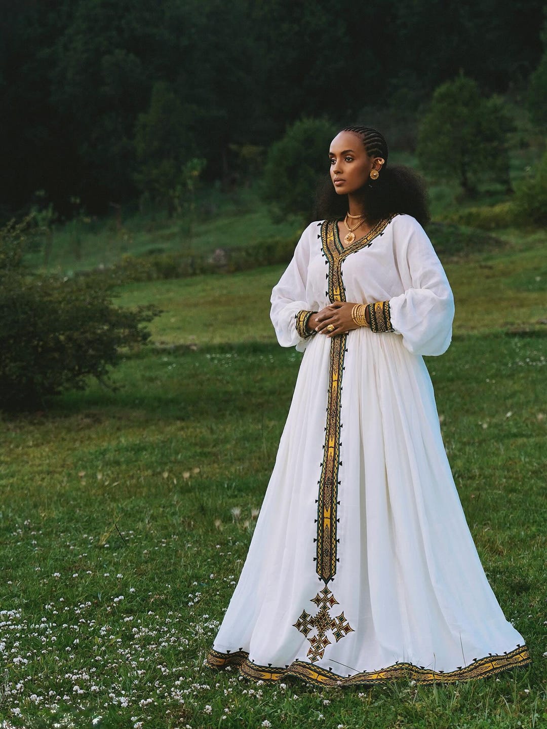 black and gold ethiopian dress Black Ethiopian Clothes L main image 1