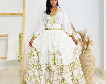 slim fit dress slacks Habesha bridal dress main image 1