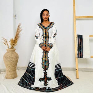 Black Habesha Dress Cultural Ethiopian Dress Kemis Hab33