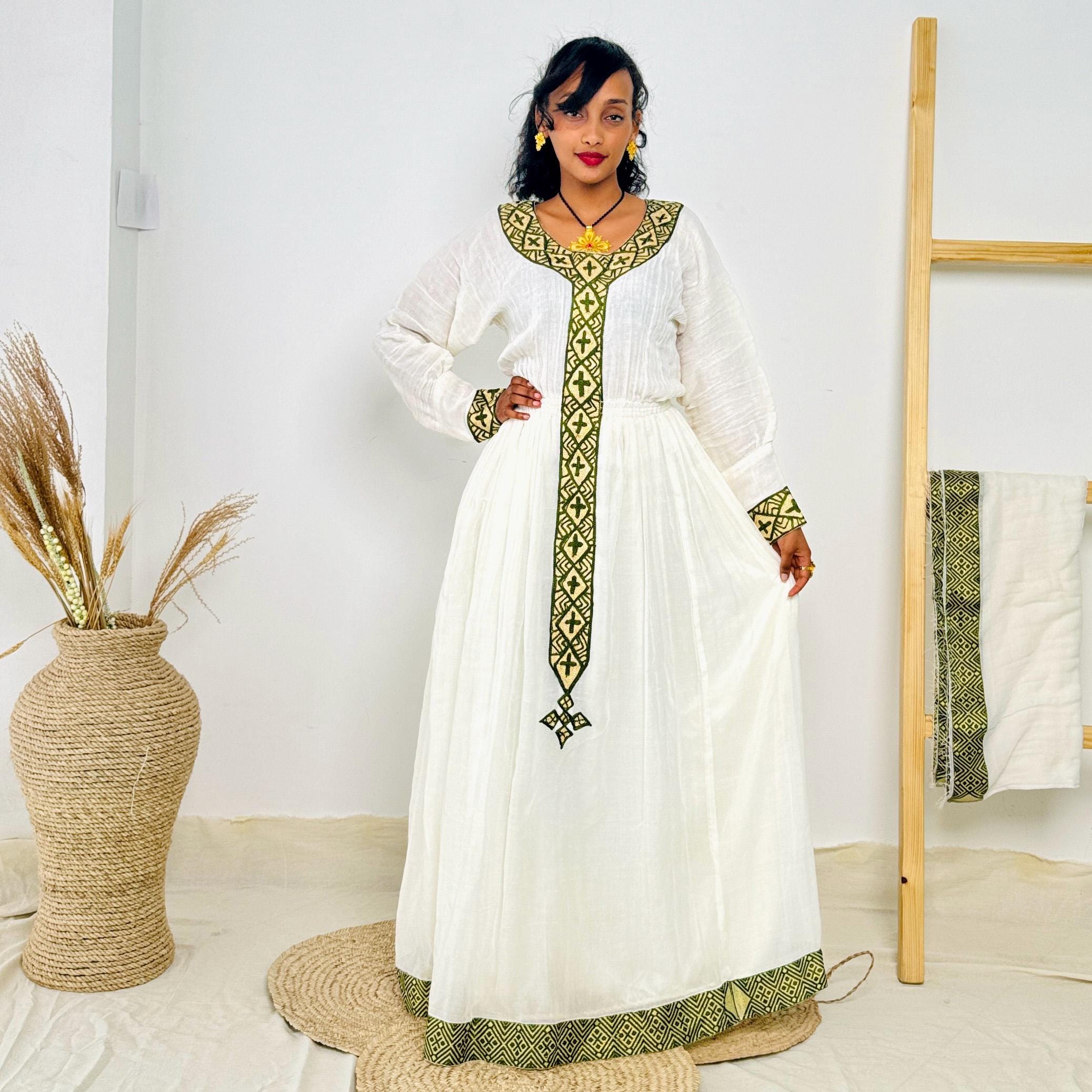 ワンピース Ethiopian dress Habesha Dress | Full-sleeved Elegance | Cultural