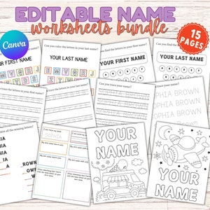 Editable Name Tracing Sheet for Preschool, Pre-k, Name Recognition and Handwriting Worksheet for Toddler, Personalize Name Learning Template