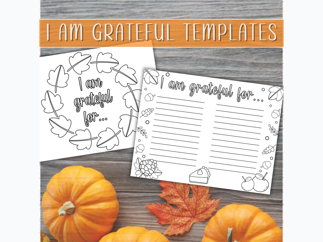 I Am Grateful for Printable Activity for Kids, Grateful List, Fall ...