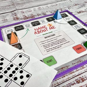 Getting to Know You Board Game Printable | Name 3 About Me | Back to ...