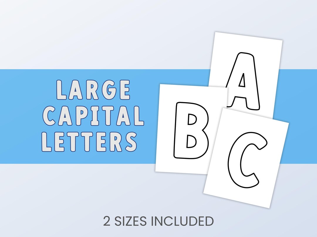 Large Capital Letters, Bold Alphabet Printable for Kids Classroom ...