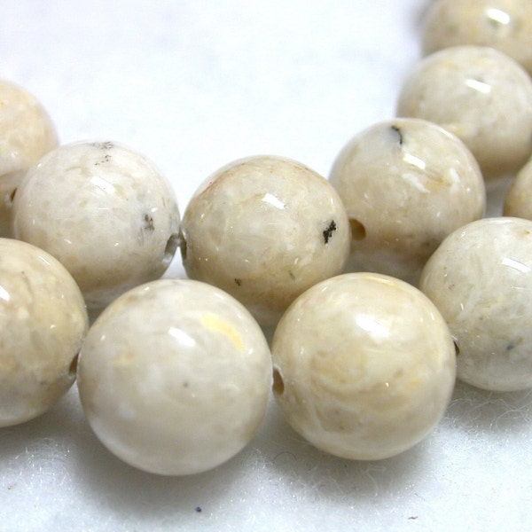 10mm Mottled Sand Riverstone Beads 16 inch Strand.