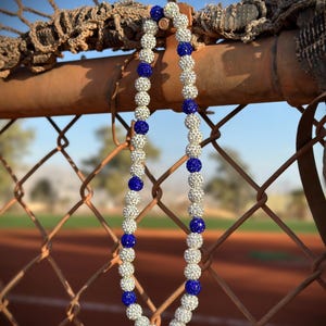 Baseball Necklace Baseball Bling Necklace Rhinestone Beaded Necklace Baseball Drip