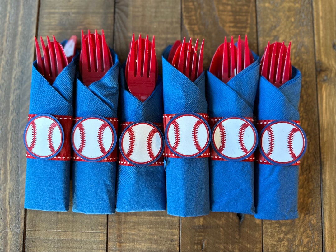 Baseball Utensils and Napkin Set Baseball Birthday Baseball Party Decor ...