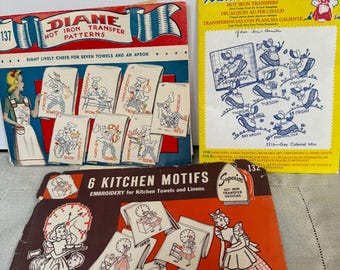 Vintage hot iron transfers -days of the week
