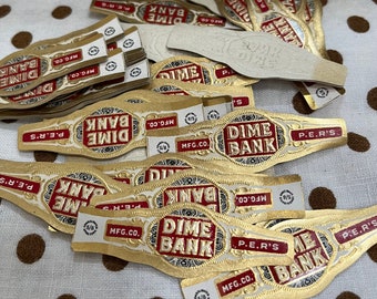 6 lots of vintage cigar labels - unused