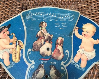 Vintage ephemera fan song paper