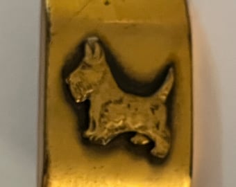 vintage Scotty dog belt buckle/ pendant w secret back