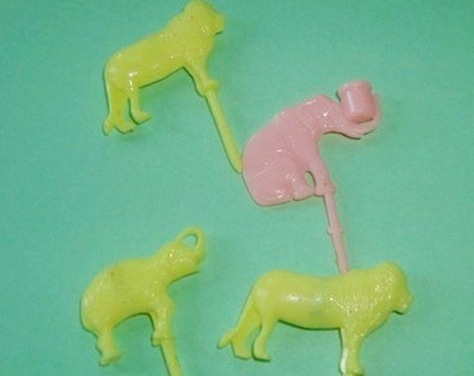 Birthday Candle Holders Circus Animals Vintage Etsy