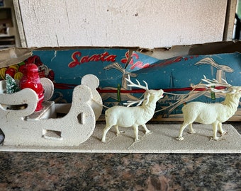 Vintage Santa sleigh and reindeer